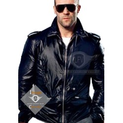 Fast And Furious 7 Jason Statham Black Leather Jacket Fast And Furious 7 Jason Statham Black Leather Jacket