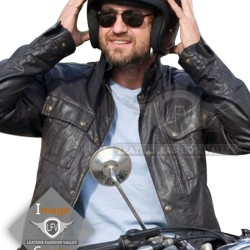 Gerard Butler Biker Black Leather Jacket Gerard Butler Biker Black Leather Jacket