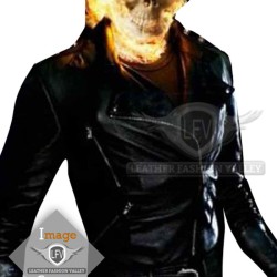 Ghost Rider Spiked Black Leather Motorcycle Jacket Ghost Rider Spiked Black Leather Motorcycle Jacket
