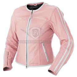 Ladies Pink Collarless Leather Jacket Ladies Pink Collarless Leather Jacket