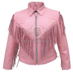 Stylish Pink Biker Western Leather Jacket Stylish Pink Biker Western Leather Jacket