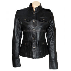 Anne Hatheaway Smart Black Leather Jacket Anne Hatheaway Smart Black Leather Jacket