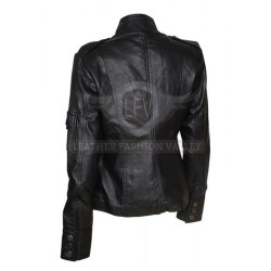 Anne Hatheaway Smart Black Leather Jacket Anne Hatheaway Smart Black Leather Jacket
