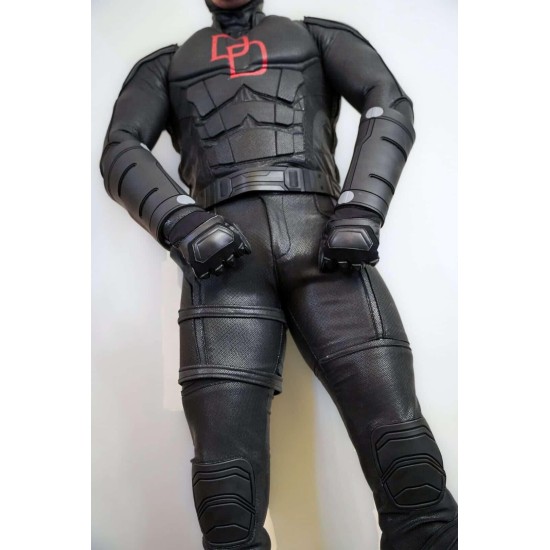 Daredevil Born Again Black Suit Red DD Logo on chest Daredevil Born Again Black Suit Red DD Logo on chest