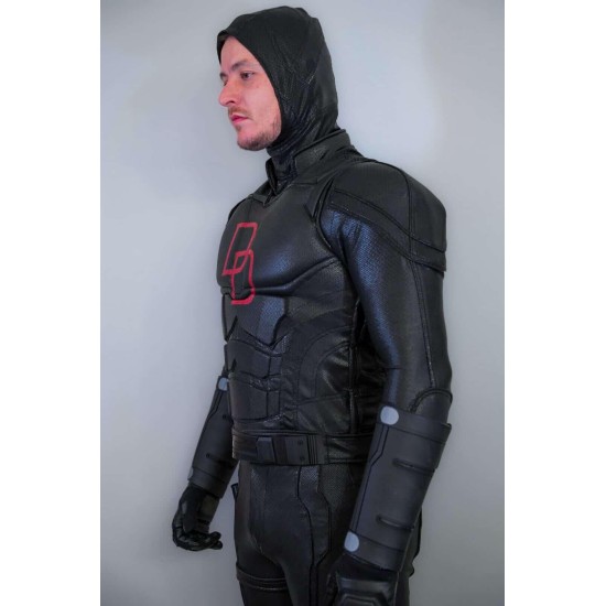 Daredevil Born Again Black Suit Red DD Logo on chest Daredevil Born Again Black Suit Red DD Logo on chest