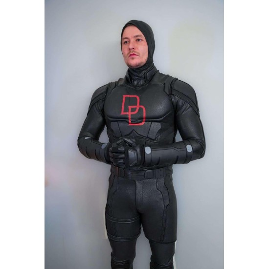 Daredevil Born Again Black Suit Red DD Logo on chest Daredevil Born Again Black Suit Red DD Logo on chest