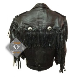 Black Western Style Motorcycle Safety Leather Jacket  Black Western Style Motorcycle Safety Leather Jacket
