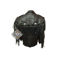 Black Western Style Motorcycle Safety Leather Jacket  Black Western Style Motorcycle Safety Leather Jacket