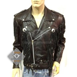 Black Western Style Motorcycle Safety Leather Jacket  Black Western Style Motorcycle Safety Leather Jacket