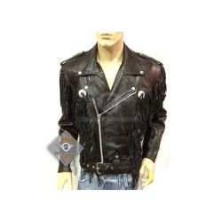 Black Western Style Motorcycle Safety Leather Jacket  Black Western Style Motorcycle Safety Leather Jacket