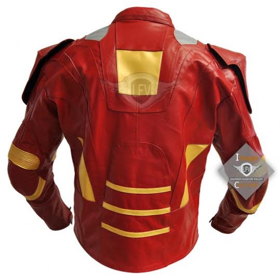 Avengers Iron Man Mark 7 Mens leather jacket
