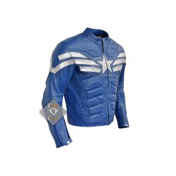 Captain America Chris Evans The winter soldier royal blue costume leather jacket