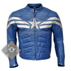 Captain America Chris Evans The winter soldier royal blue costume leather jacket
