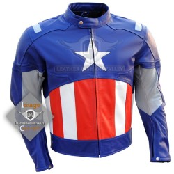 Captain America First Avenger Mens Movie Leather Jacket