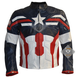 Captain America Leather Motorcycle  Jacket