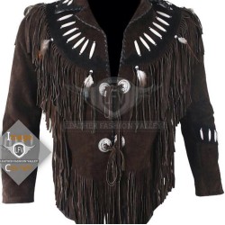 chocolate Western Cowboy Fashion Leather Vest Jacket