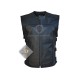 Mens Silm Motorbike Black Leather Vest Jacket