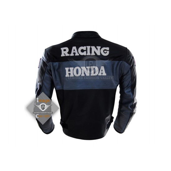 Men Motorbike Gear Honda Leather Jacket