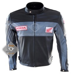 Men Motorbike Gear Honda Leather Jacket