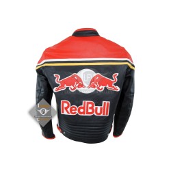 Men Motorbike Gear Red Bull Leather Jacket