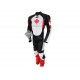 Men Motorbike Gear Red & White Tracsuit Leather Jacket