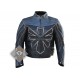 Men Motorbike Gear Silver Design Leather Jacket