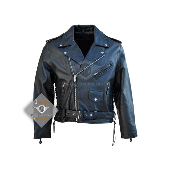 Mens Harley Davidson Motorbike Black Leather Jacket