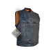 Mens Motorbike Black Leather Vest Jacket