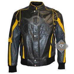 Movie Costume Black & Yellow Leather Jacket
