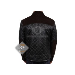 New Mens Handmade Black Quilted Slimfit Leather Jacket