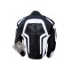 Textile Motorbike Men Black And White Leather Jackets