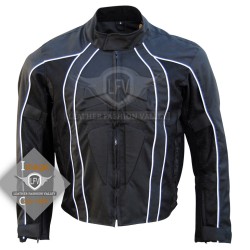 Textile Motorbike Men Black Leather Jackets