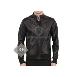 Mens Perforated Bombor Leather Jacket