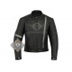 Silver Side Line Motor Bike Black Leather Jacket