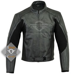 Simple Black Motor Bike Leather Jacket