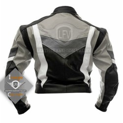Three Color Stylish Motor Bike Leather Jacket