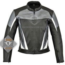 Three Color Stylish Motor Bike Leather Jacket