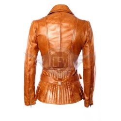 Women's Feminine Washed Vintage Leather Jacket Women's Feminine Washed Vintage Leather Jacket