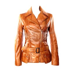 Women's Feminine Washed Vintage Leather Jacket Women's Feminine Washed Vintage Leather Jacket