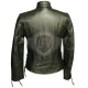 Stylish Front Zipper Closure Leather Jacket