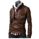 Designer Brown Slim Fit Leather Jacket