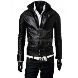 Black Stylish Slim Fit Leather Jacket Black Stylish Slim Fit Leather Jacket