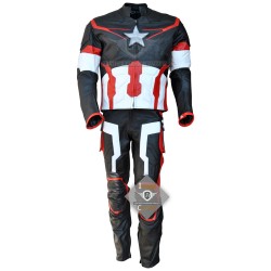 Avengers Age Of Ultron Captain America  Full Leather Costume Black & Red Avengers Age Of Ultron Captain America  Full Leather Costume Black & Red