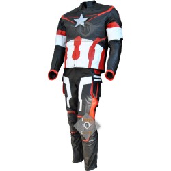 Avengers Age Of Ultron Captain America  Full Leather Costume Black & Red Avengers Age Of Ultron Captain America  Full Leather Costume Black & Red