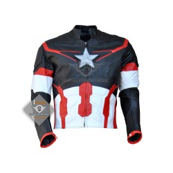 Avengers Age Of Ultron Costume Black Red Captain America Leather Jacket Avengers Age Of Ultron Costume Black Red Captain America Leather Jacket