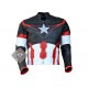 Avengers Age Of Ultron Costume Black Red Captain America Leather Jacket