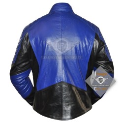 Superman Man of Steel Blue Black Leather Jacket Superman Man of Steel Blue Black Leather Jacket