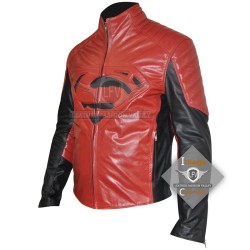 Superman Red Black leather jacket Superman Red Black leather jacket