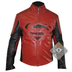 Superman Red Black leather jacket Superman Red Black leather jacket