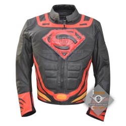 Superman Red on Black Leather jacket Superman Red on Black Leather jacket